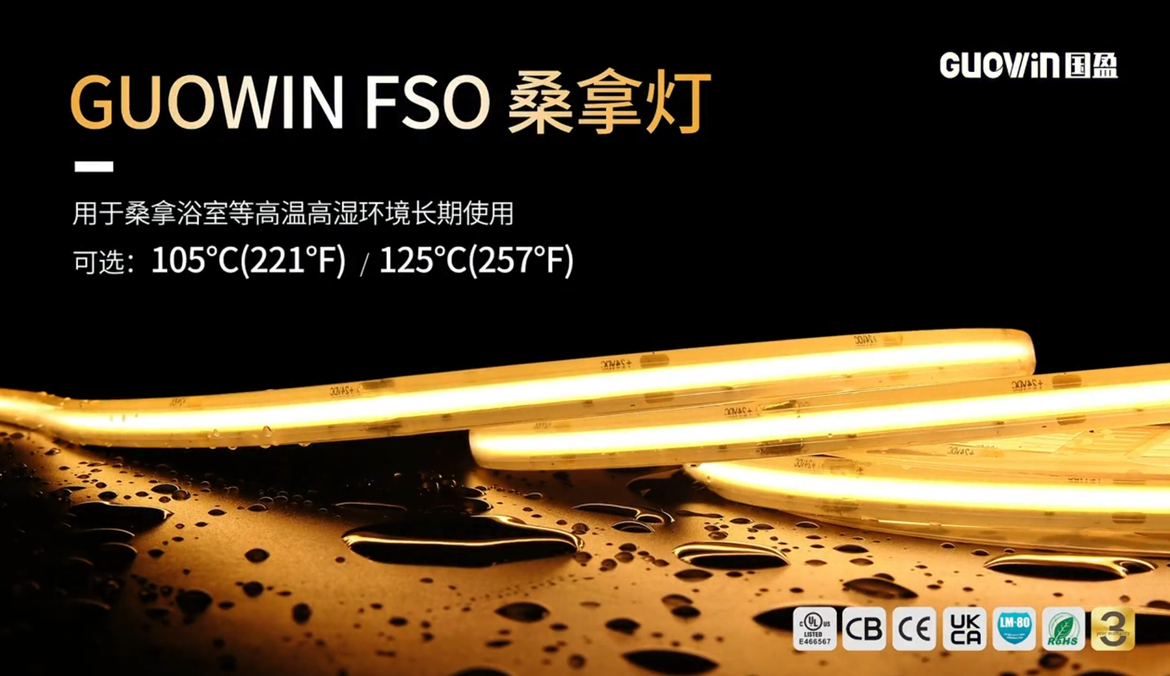 無(wú)懼高溫“烤”驗(yàn) | GUOWIN FSO 桑拿燈耐高溫 耐高濕 105°C(221°F)/125°C(257°F)